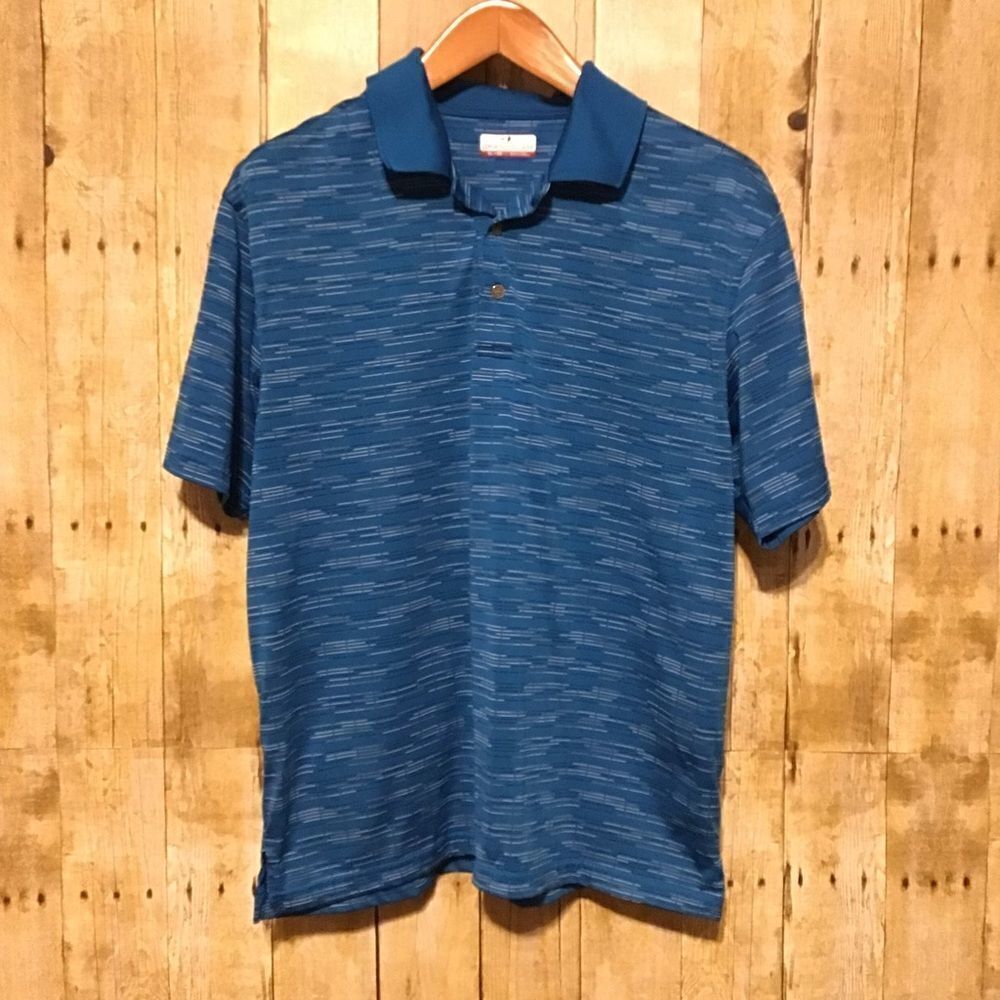 Grand Slam Sz XL Blue Striped Athletic Polo